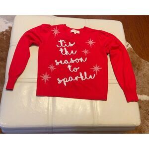 Beautiful Christmas Sweater Red, White and Silver‎ size Small